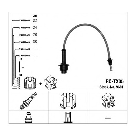 Μπουζοκαλώδια & εξαρτήματα σύνδεσης NGK 9681