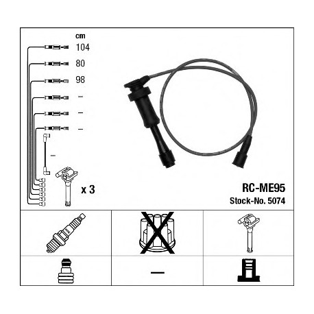 Μπουζοκαλώδια & εξαρτήματα σύνδεσης NGK 5074