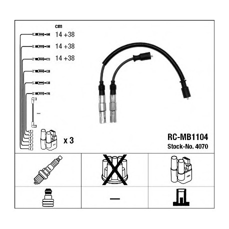 Μπουζοκαλώδια & εξαρτήματα σύνδεσης NGK 4070
