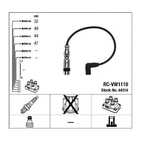 Μπουζοκαλώδια & εξαρτήματα σύνδεσης NGK 44316
