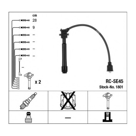 Μπουζοκαλώδια & εξαρτήματα σύνδεσης NGK 1801