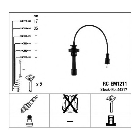 Μπουζοκαλώδια & εξαρτήματα σύνδεσης NGK 44317
