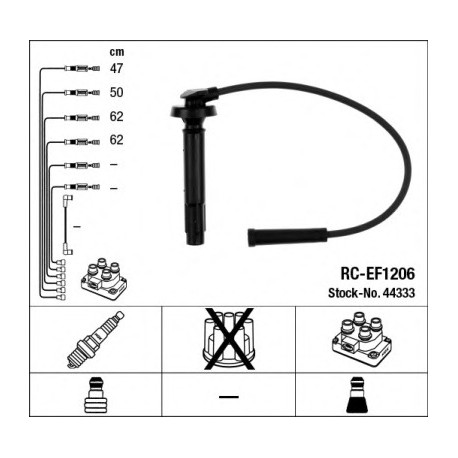 Μπουζοκαλώδια & εξαρτήματα σύνδεσης NGK 44333