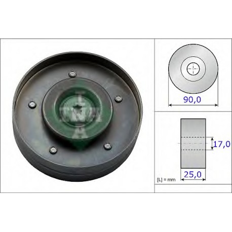 Τροχαλία αδρανείας ιμάντα poly-V INA 532069410