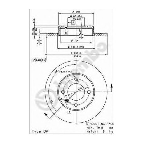 Σετ Δισκόπλακες AP 16400E