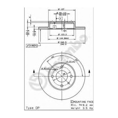 Σετ Δισκόπλακες AP 14138E