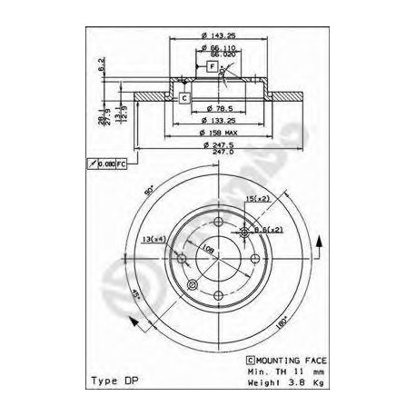 Σετ Δισκόπλακες AP 14721E