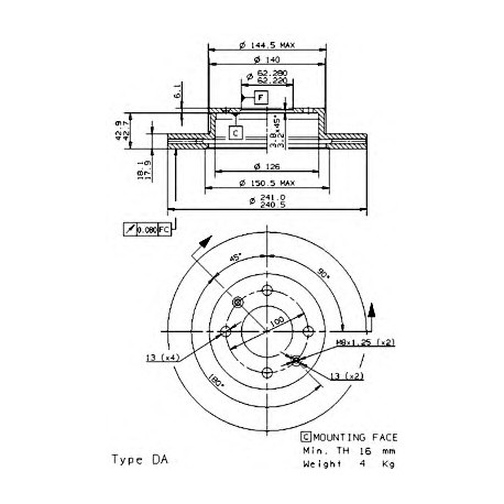 Σετ Δισκόπλακες AP 24907