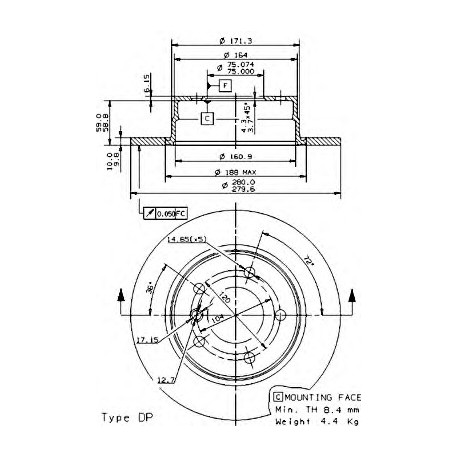 Σετ Δισκόπλακες AP 14870V
