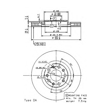 Σετ Δισκόπλακες AP 24994V