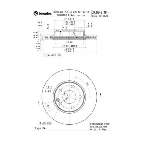 Σετ Δισκόπλακες AP 25284V