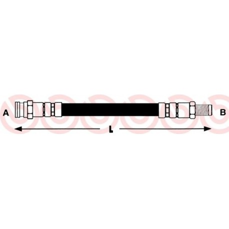 Ελαστικοί σωλήνες φρένων (μαρκούτσια) BREMBO T23052