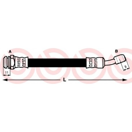 Ελαστικοί σωλήνες φρένων (μαρκούτσια) BREMBO T59024