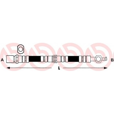 Ελαστικοί σωλήνες φρένων (μαρκούτσια) BREMBO T83037