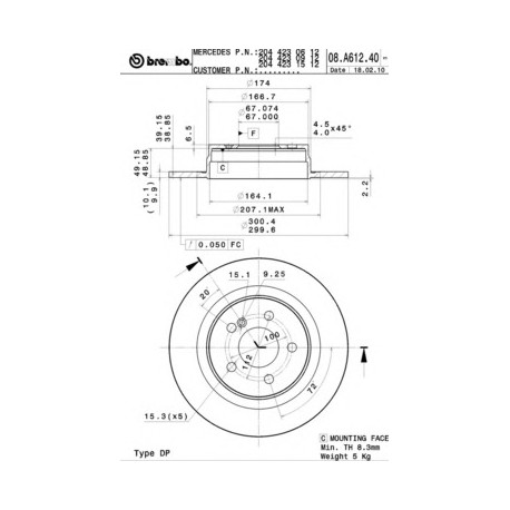 Σετ Δισκόπλακες BREMBO 08A61240