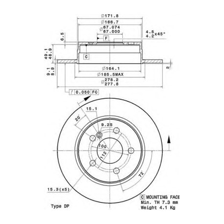 Σετ Δισκόπλακες BREMBO 08A73710