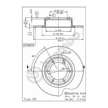 Σετ Δισκόπλακες BREMBO 08174110