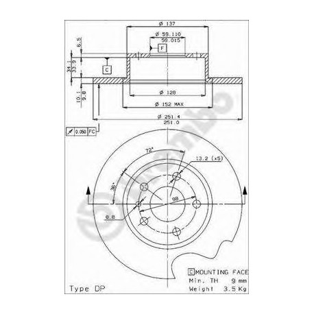Σετ Δισκόπλακες BREMBO 08312624
