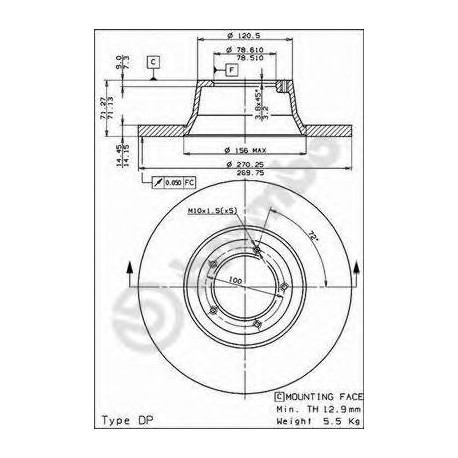 Σετ Δισκόπλακες BREMBO 08363710