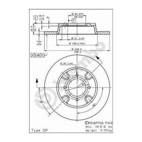 Σετ Δισκόπλακες BREMBO 08441310