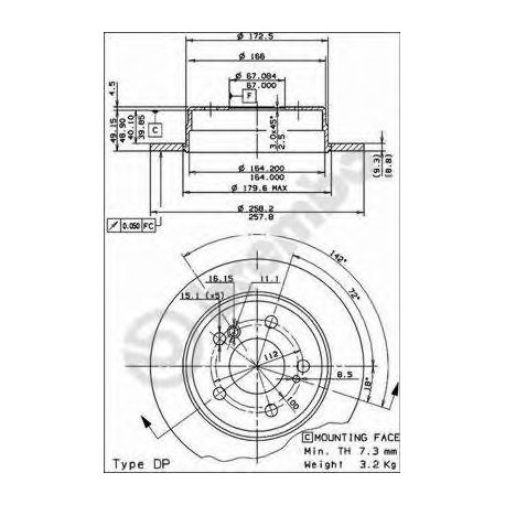 Σετ Δισκόπλακες BREMBO 08473814