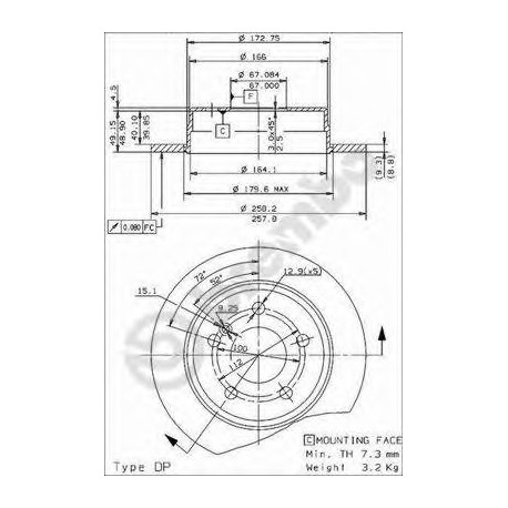 Σετ Δισκόπλακες BREMBO 08473824