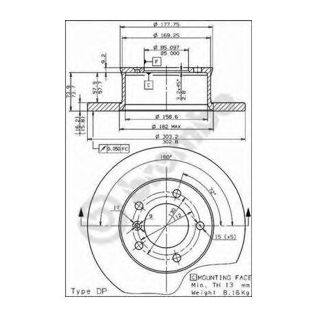 Σετ Δισκόπλακες BREMBO 08544410