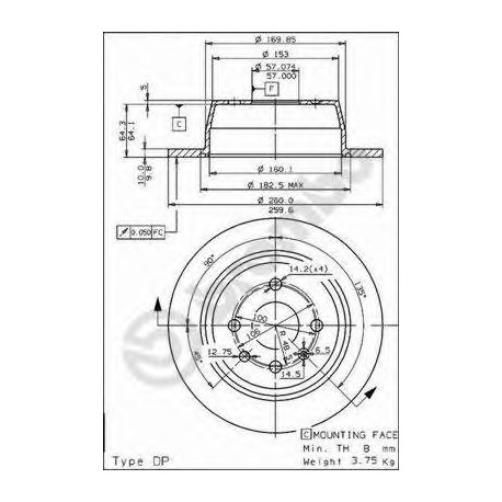 Σετ Δισκόπλακες BREMBO 08555910