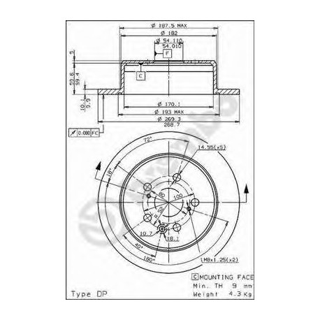 Σετ Δισκόπλακες BREMBO 08562510