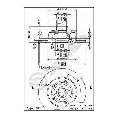 Σετ Δισκόπλακες BREMBO 08691114