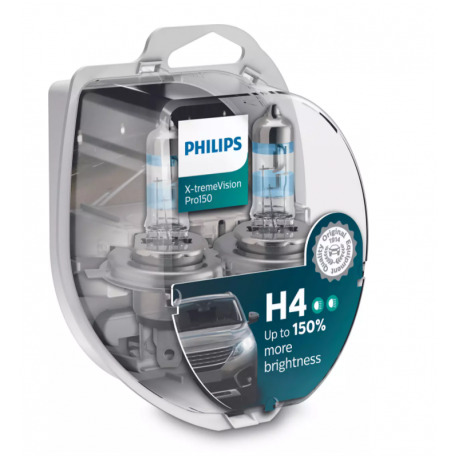 Λάμπες Philips H4 X-treme Vision Pro150 12V 60/55W Έως 150% Περισσ.Φως 12342XVPS2