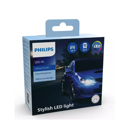 Λάμπες Philips HIR2 Ultinon Pro3021 Led 12V 24V 20W 6000K 2τμχ 11012U3021X2