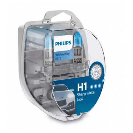 Λάμπες Philips H1 12V 55W White Vision Ultra έως 4000K και 60% Περισσ. Φως 12258WVUSM