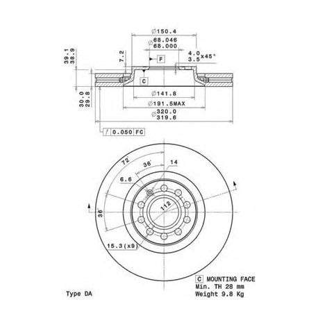 Σετ Δισκόπλακες BREMBO 09A59811