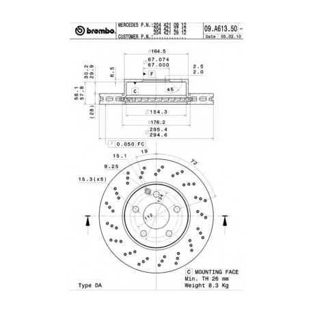 Σετ Δισκόπλακες BREMBO 09A61351