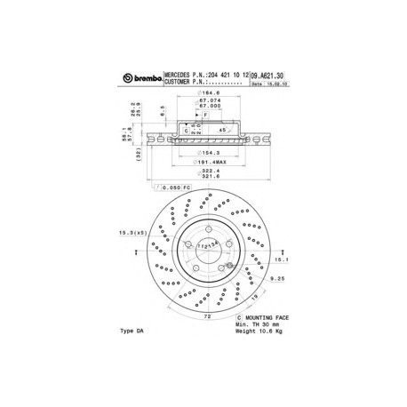 Σετ Δισκόπλακες BREMBO 09A62131