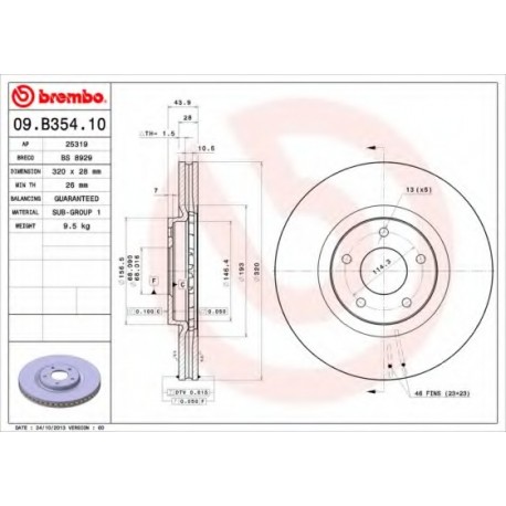 Σετ Δισκόπλακες BREMBO 09B35410