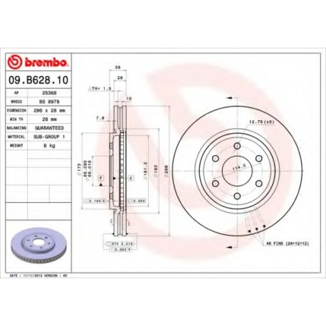 Σετ Δισκόπλακες BREMBO 09B62810