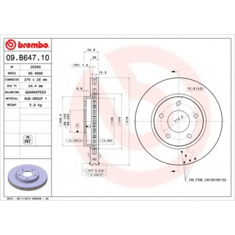Σετ Δισκόπλακες BREMBO 09B64710