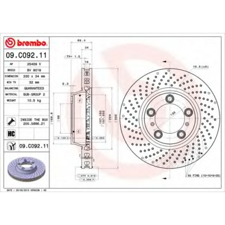 Σετ Δισκόπλακες BREMBO 09C09211