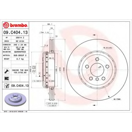 Σετ Δισκόπλακες BREMBO 09C40413