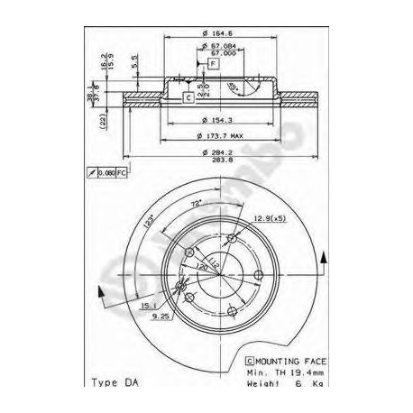 Σετ Δισκόπλακες BREMBO 09486944