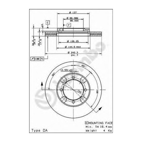 Σετ Δισκόπλακες BREMBO 09500910