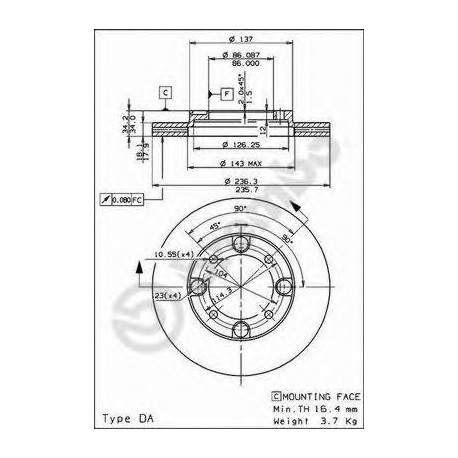 Σετ Δισκόπλακες BREMBO 09500920