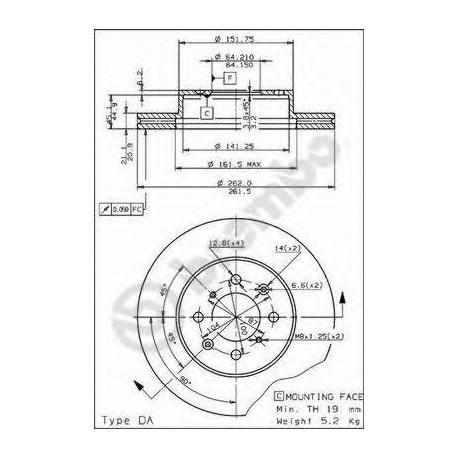 Σετ Δισκόπλακες BREMBO 09501120