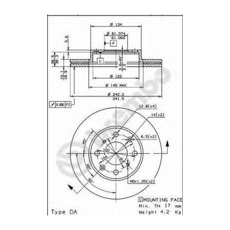 Σετ Δισκόπλακες BREMBO 09502310