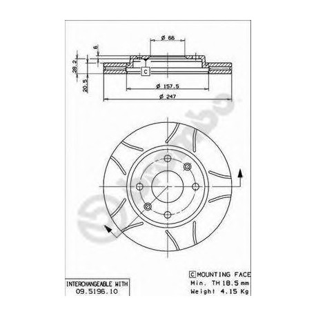 Σετ Δισκόπλακες BREMBO 09519675