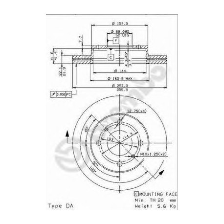 Σετ Δισκόπλακες BREMBO 09544914