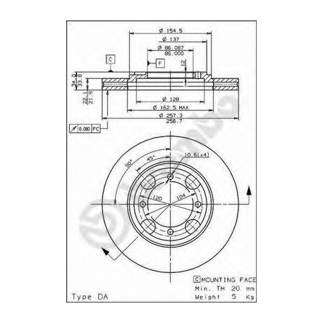 Σετ Δισκόπλακες BREMBO 09558710