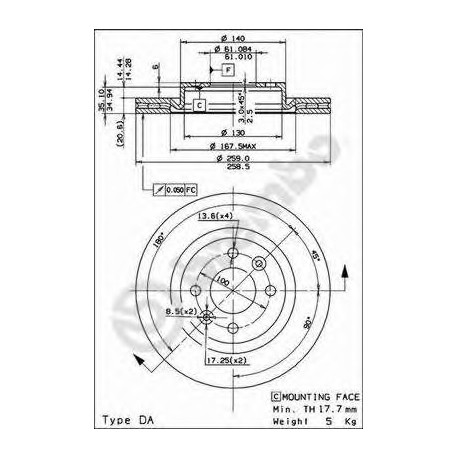 Σετ Δισκόπλακες BREMBO 09580224